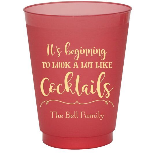 It's Beginning To Look A Lot Like Cocktails Colored Shatterproof Cups